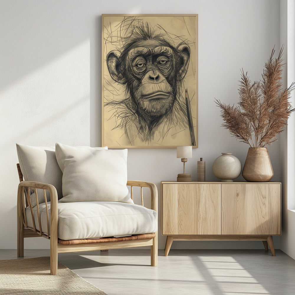 Poster - Monkey drawing