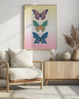 Plakat - Colorful floral butterflies I