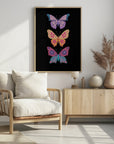 Poster - Colorful floral butterflies III