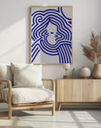 Poster - Berit in beige and indigo blue