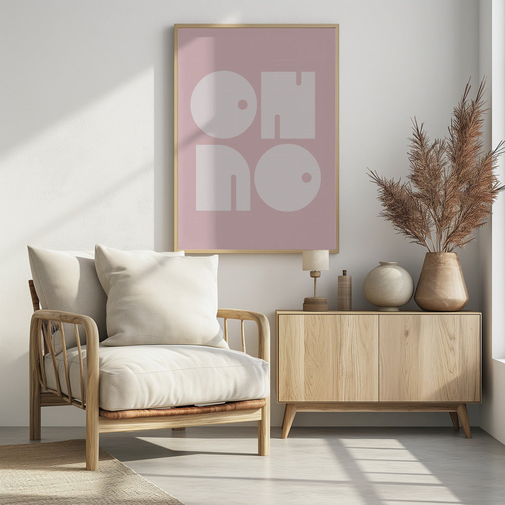 Plakat - Oh No Pink Whiteratio 3x4 Print By Bohonewart