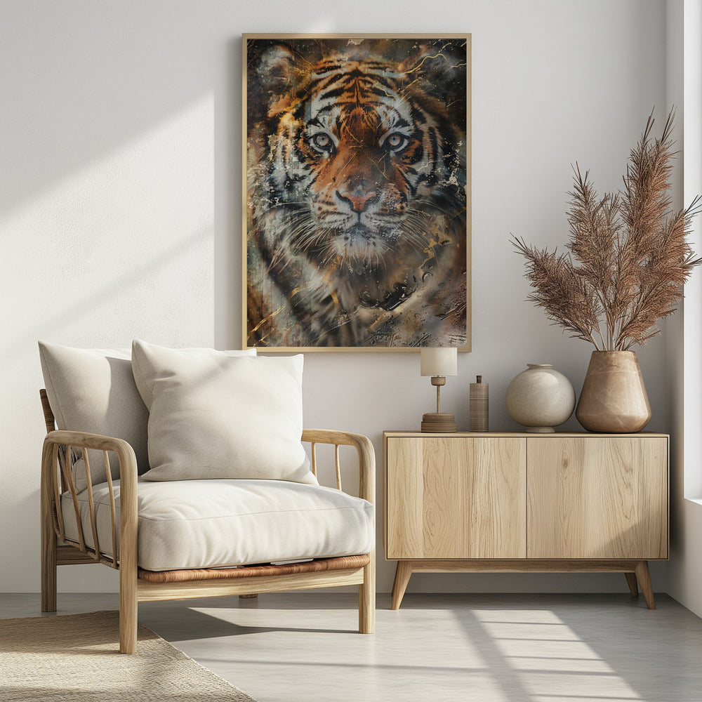 Plakat - Tiger Animal Vintage Art Illustration Wallart 04