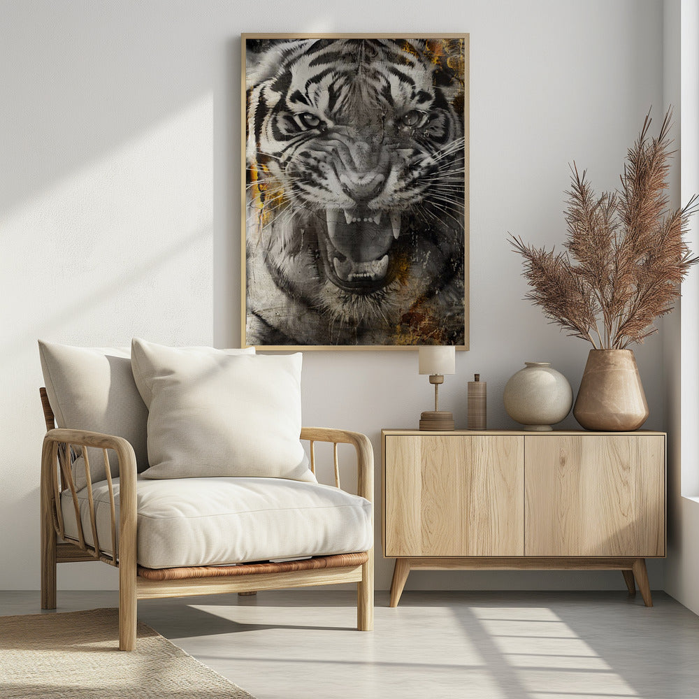 Plakat - Tiger Animal Vintage Art Illustration Wallart 09