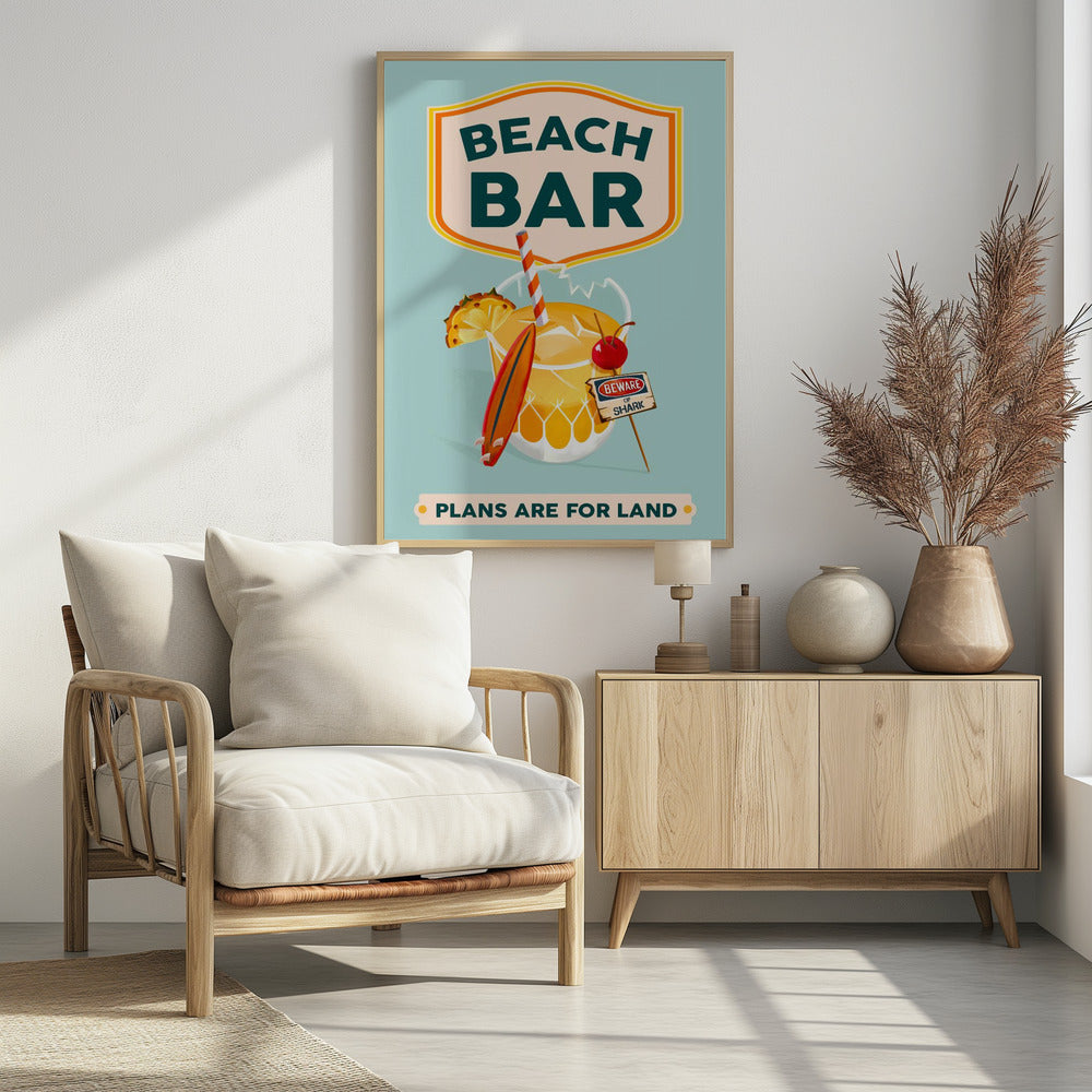 Plakat - Beach Bar Summer Tropical Cocktail Bar Art