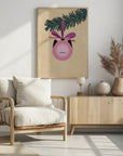 Poster - Meowry bauble pink/tan