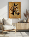 Poster - Horse Sepia Illustration 31