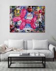 Plakat - Pink ballondyr streetart - admen.dk