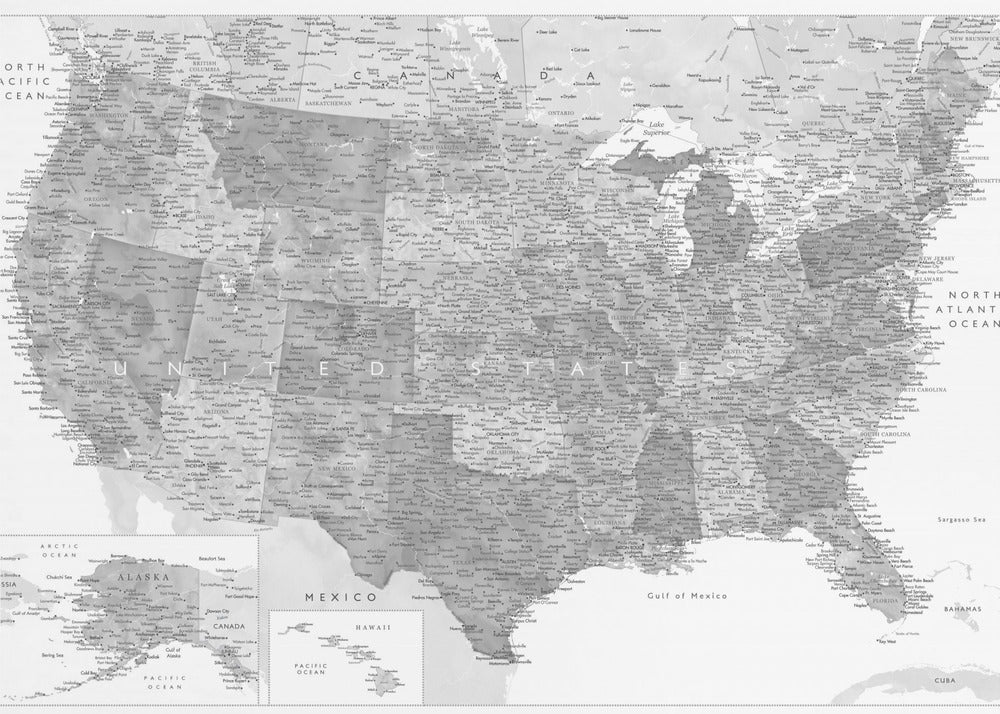 Plakat - Highly detailed map of the United States Jimmy