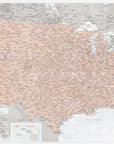 Plakat -  Highly detailed map of the United States, Lynette