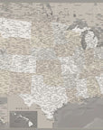 Plakat - Highly detailed map of the United States, Davey