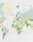 Plakat - Green world map with cities, Kapueo