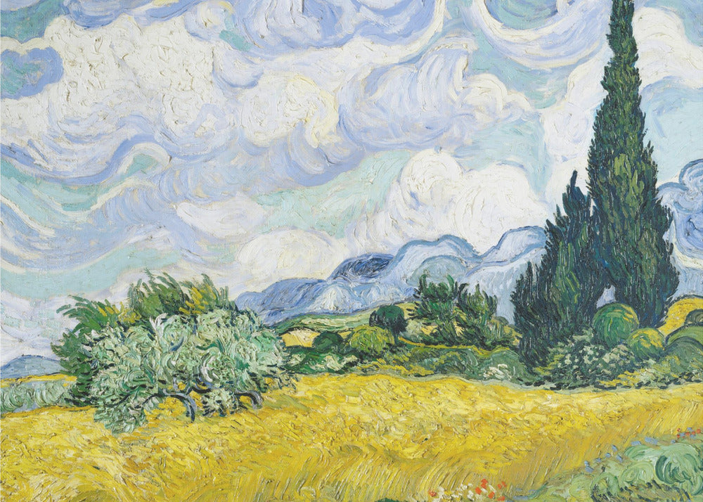 Poster - Wheat Field With Cypresses