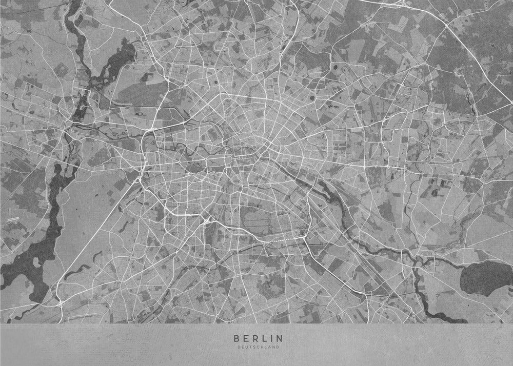 Poster - Gray vintage map of Berlin in Germany