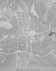 Plakat - Map of Winston Salem (NC, USA) in gray vintage style