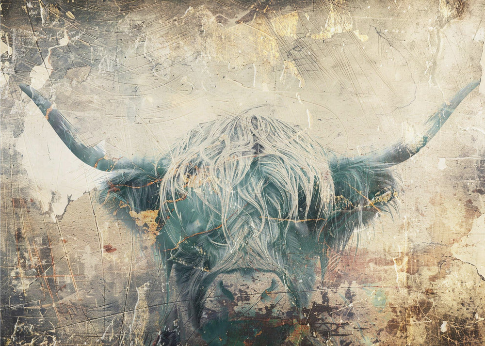 Poster - Cow Highland Illustration Art 02