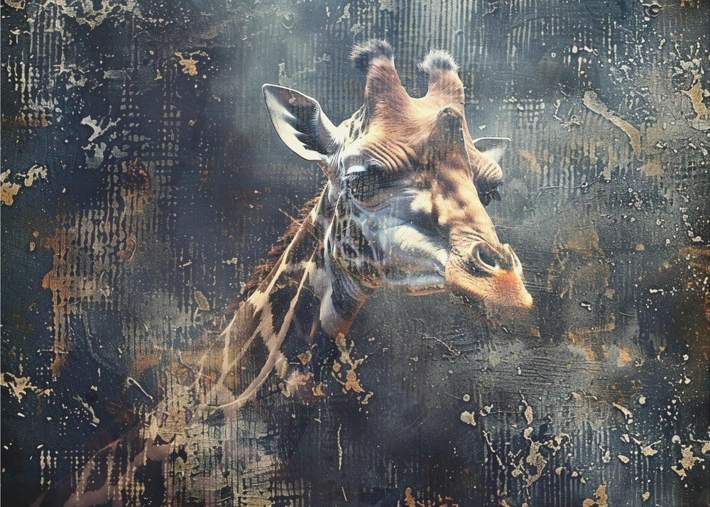 Poster - Giraffe Animal Vintage Art Illustration Wallart 07