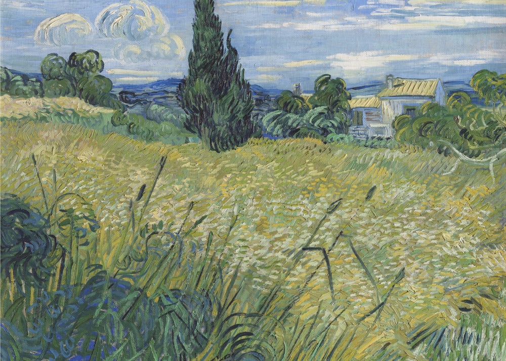 Plakat - Green Wheat Field With Cypress (1889)