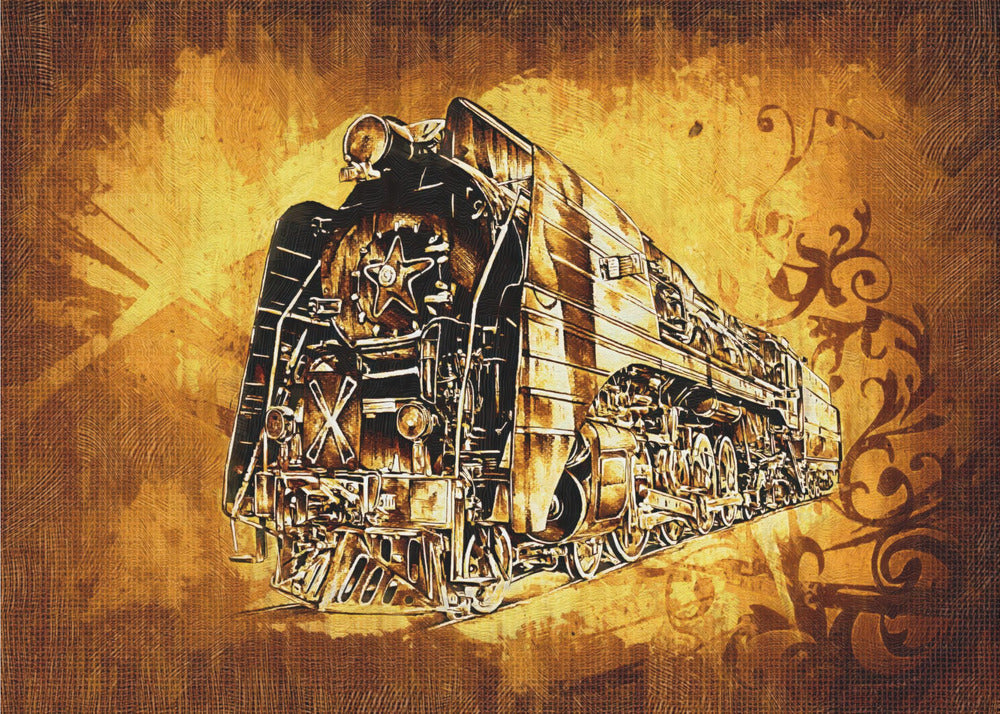 Poster - Train - Sepia Illustration 78