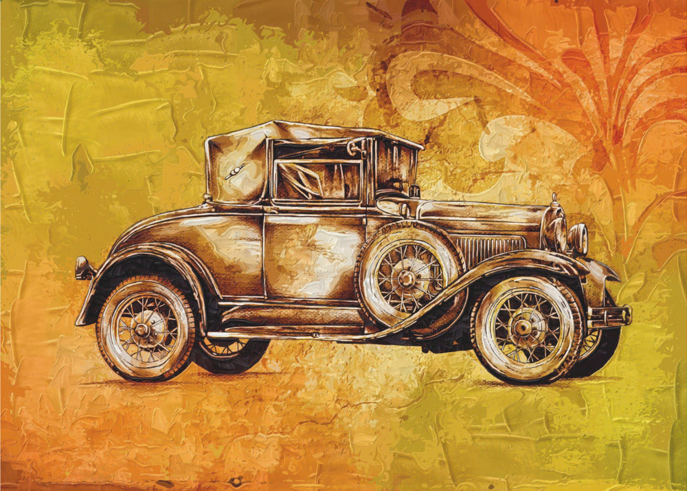 Poster - Classic Car - Sepia Illustration 81