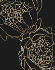 Plakat - Sally's peonies in gold and black