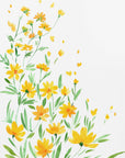 Plakat - Yellow watercolor wildflowers