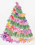 Poster - Floral watercolor Christmas tree