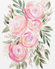 Poster - Begonia pink ranunculus bouquet