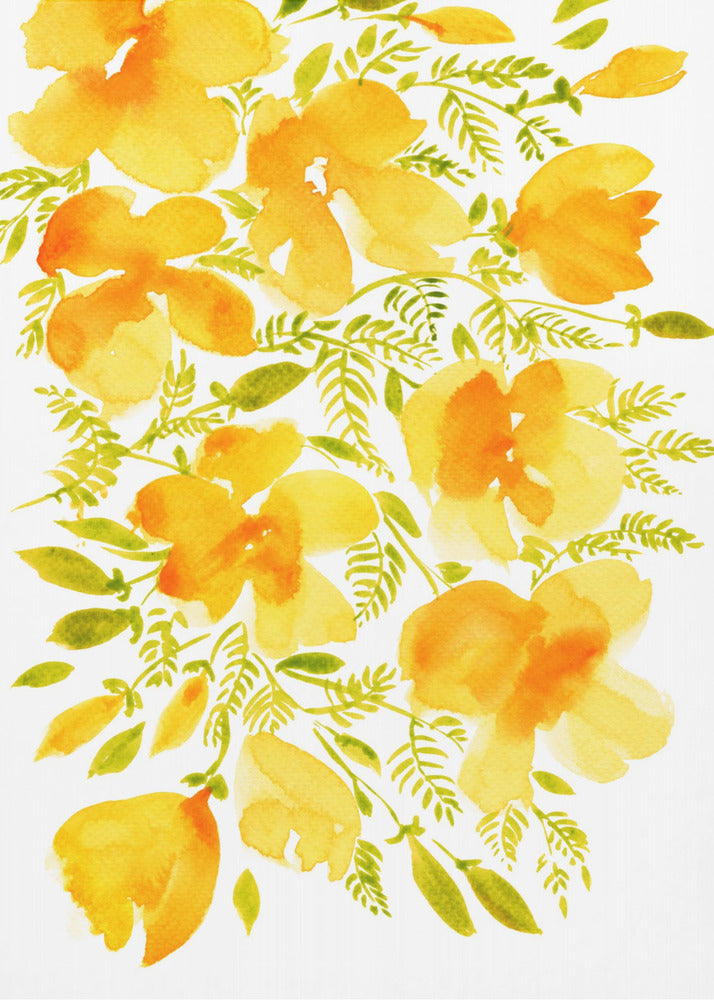 Plakat - Watercolor California poppies quad 4