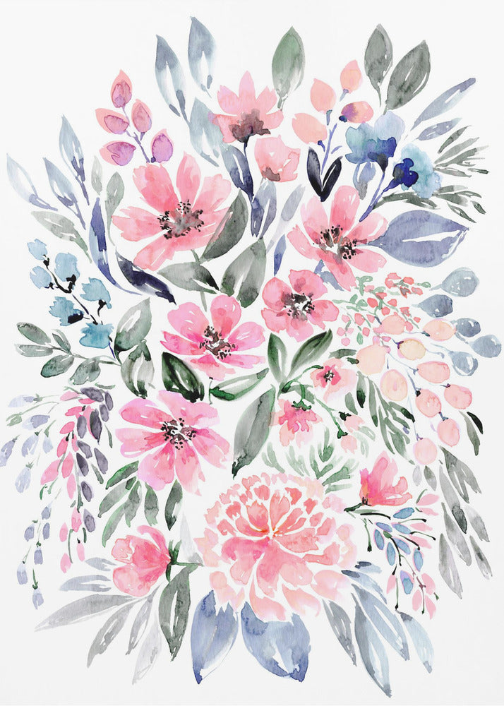 Plakat - Clara watercolor bouquet