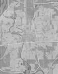 Plakat - Map of Wichita (Kansas, USA) in gray vintage style