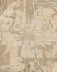 Poster - Map of Wichita (Kansas, USA) in sepia vintage style