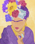 Poster - Frida and flowers