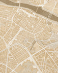 Plakat - Map of Zaragoza downtown (Spain) in sepia vintage style