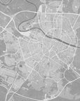 Plakat - Map of Zaragoza (Spain) in gray vintage style