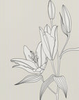 Poster - Line art lillies in beige