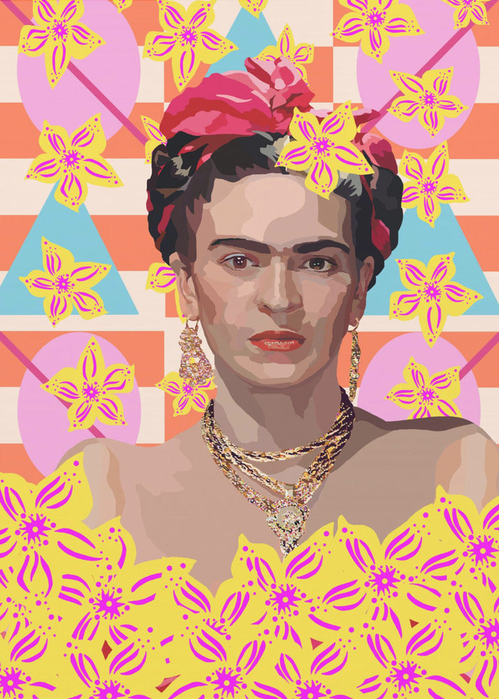 Poster - Frida with flowers