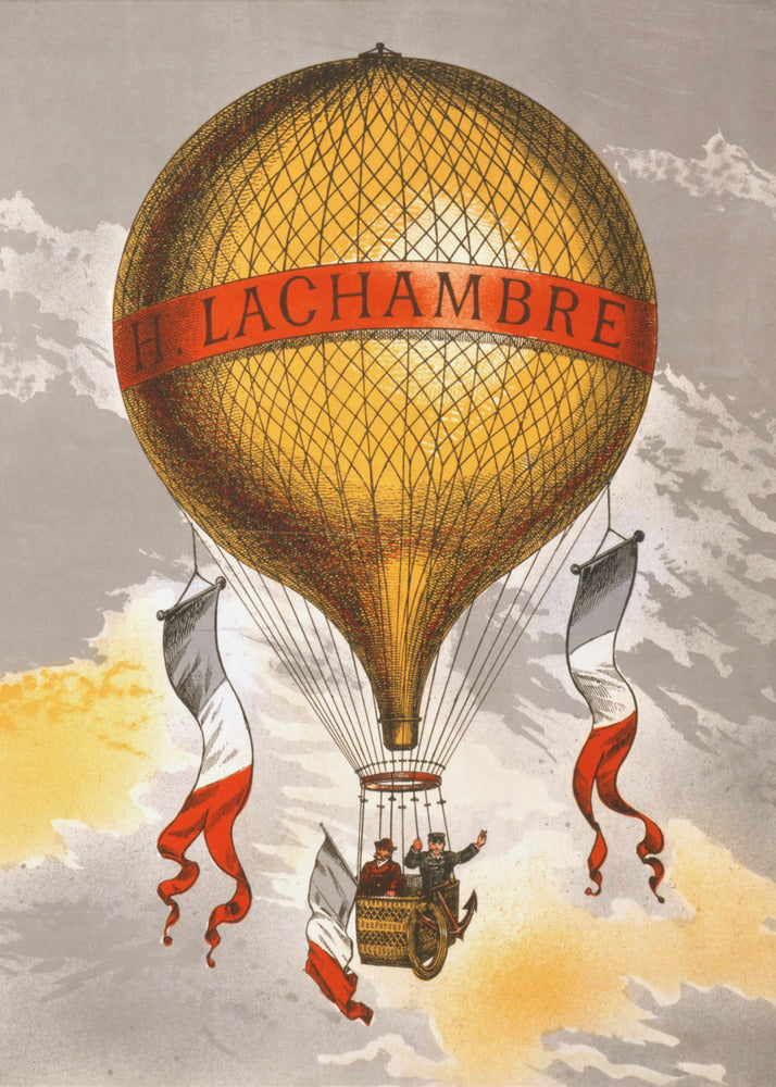 Plakat - Balloon Labeled With Two Men Riding In the Basket 1880