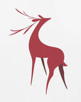 Plakat - Stylized retro deer (red)