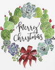 Poster - Cacti and succulent merry Christmas wreath