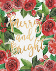 Poster - Merry and bright holiday roses