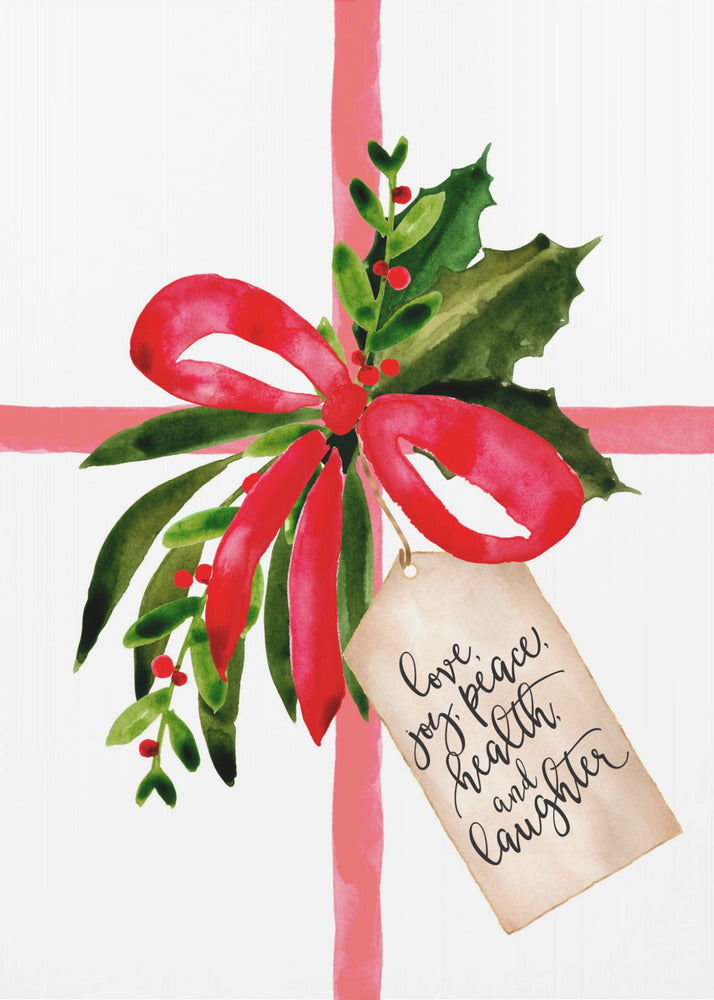 Plakat - Watercolor gift with holiday wishes