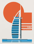 Plakat - Dubai Burj Al Arab Minimalist Retro Travel Print