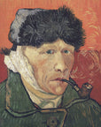 Plakat - Vincent Van Gogh's Self Portrait With Bandaged Ear and Pipe (1889)