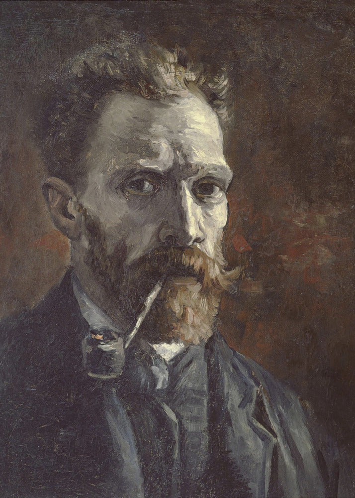 Plakat - Vincent Van Gogh&#39;s Self Portrait With Pipe (1886)