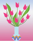 Plakat - Tulips in the rainbow vase