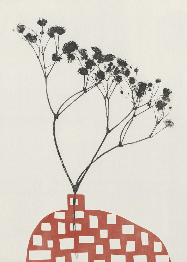 Plakat - Gypsophila In a Red Vase