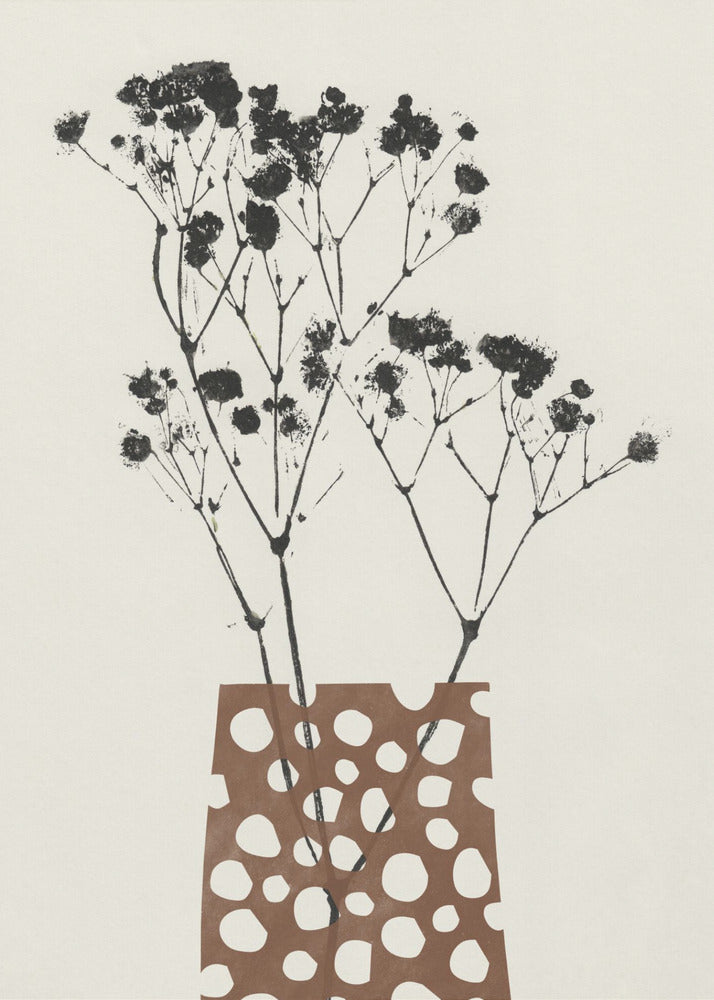 Plakat - Gypsophila In a Brown Vase