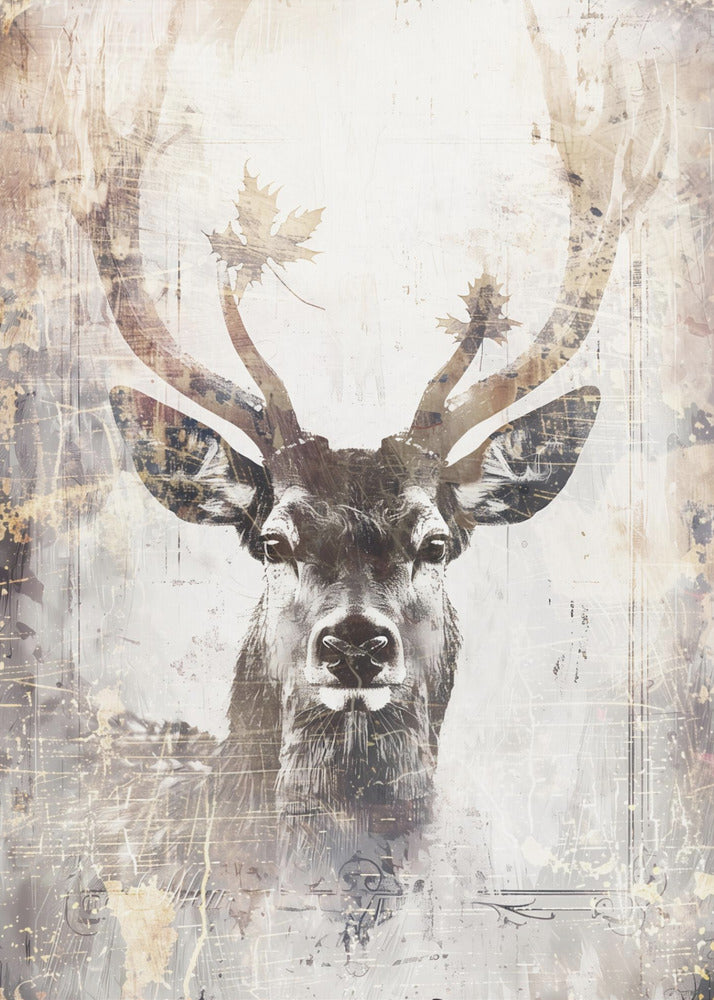 Plakat - Deer Ink Illustration 04