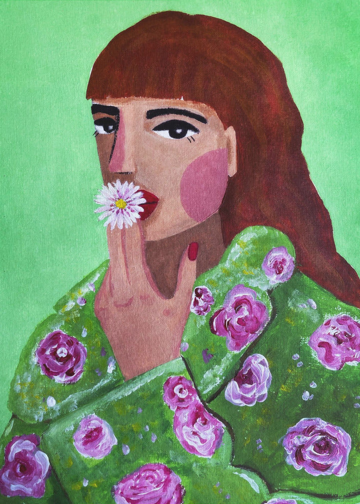 Plakat - Woman Smoking a Flower