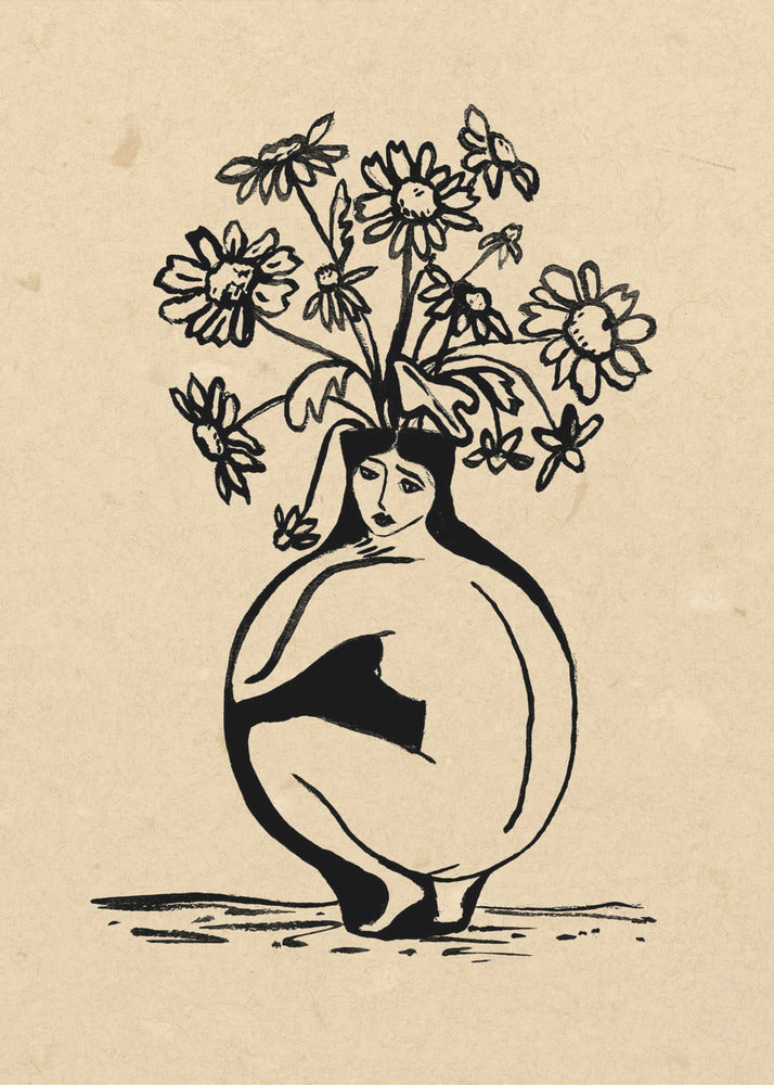 Plakat - Woman in vase